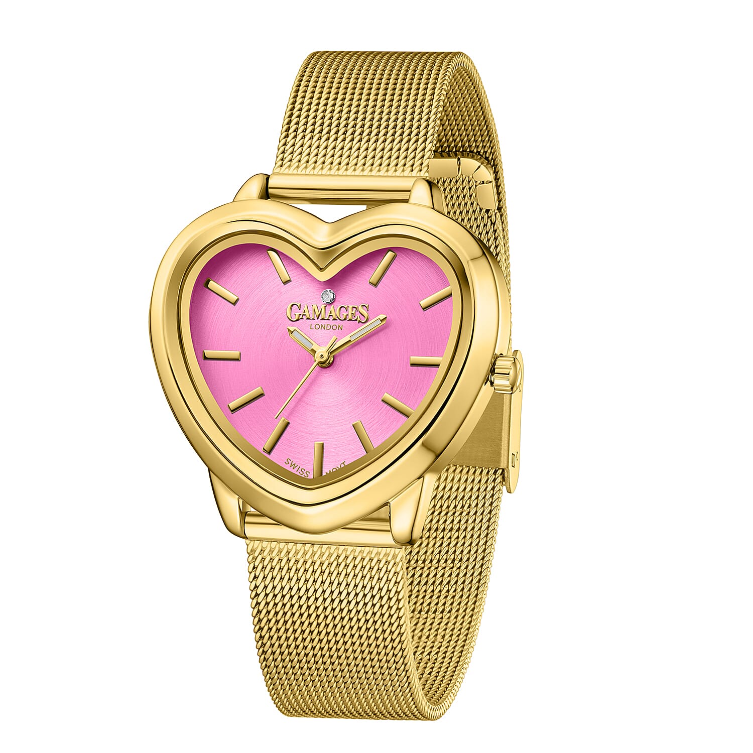 Gamages Of London Affectionate Diamond Swiss Quartz Ladies Watch With 5 Year Warranty - Pink 7931055 2