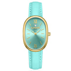 GAMAGES OF LONDON Eternal Diamond Swiss Quartz 3ATM Ladies Watch with Steel Case & Leather Strap - Teal
