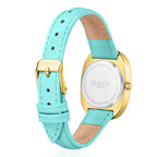 GAMAGES OF LONDON Eternal Diamond Swiss Quartz 3ATM Ladies Watch with Steel Case & Leather Strap - Teal