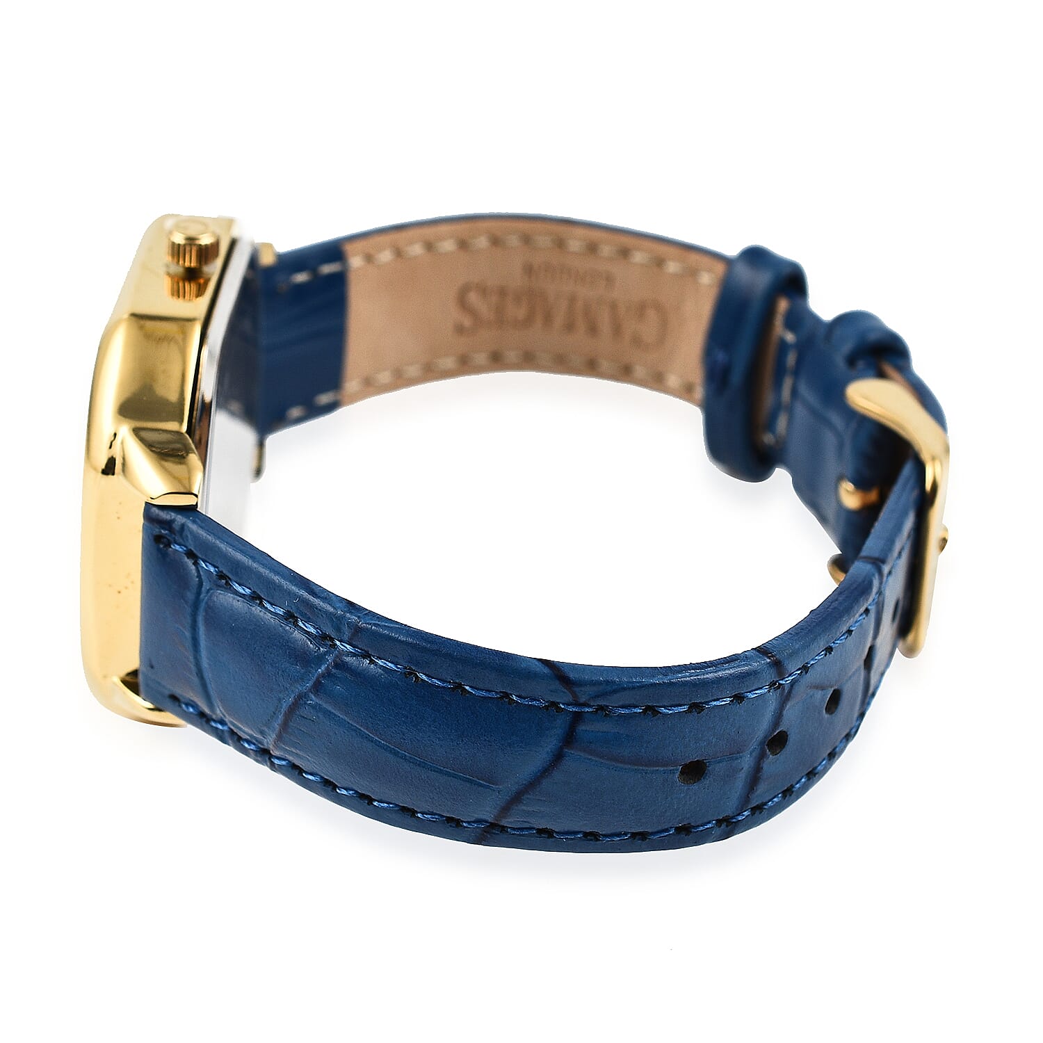 Gamages Of London Swiss Quartz Movement Water Resistant Ladies Viscountess Diamond Gold Navy Watch with Royal Blue Leather Bracelet 7648318 5