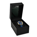 Gamages Of London Swiss Quartz Movement Water Resistant Ladies Viscountess Diamond Gold Navy Watch with Royal Blue Leather Bracelet