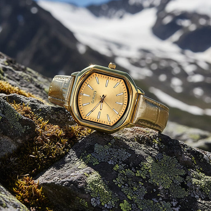 Gamages Of London Swiss Quartz Movement Water Resistant Ladies Viscountess Diamond Gold White Watch with Gold Leather Strap 7648319 2