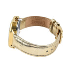 Gamages Of London Swiss Quartz Movement Water Resistant Ladies Viscountess Diamond Gold Champagne Watch with Gold Leather Bracelet
