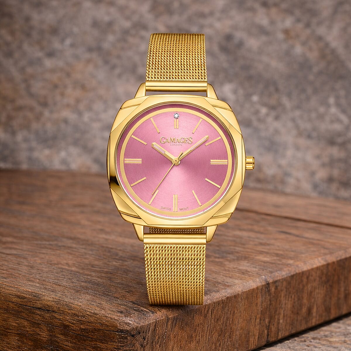 Gamages of London Dahlia Diamond Swiss Quartz Movement WR Ladies Watch with Milanese Bracelet V32536069 1