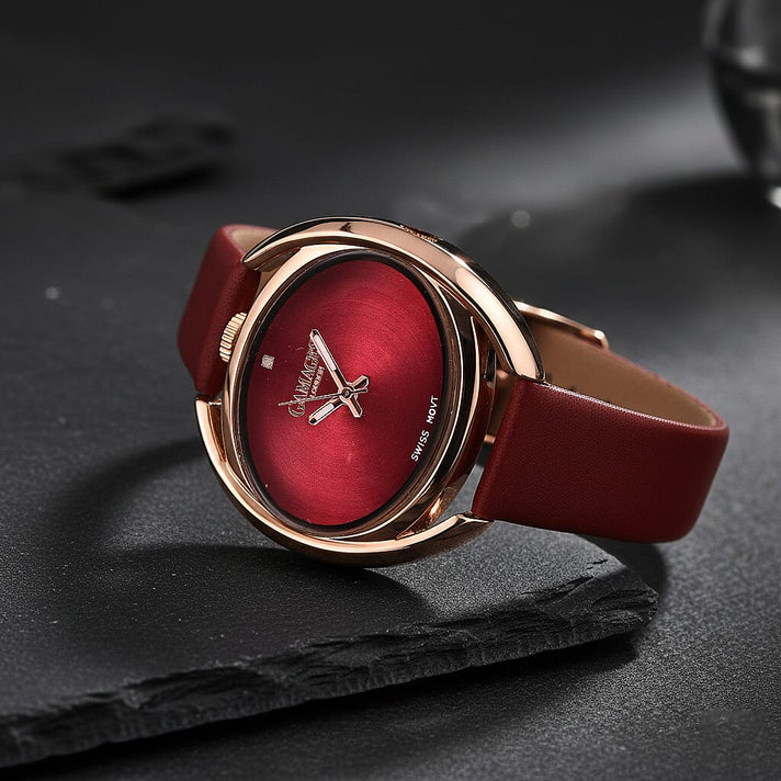 Gamages of London Gyre Diamond Swiss Quartz Movement Water Resistant Raspberry Dial   Watch in Stainless Steel - Rose Raspberry 7520146 2