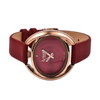 Gamages of London Gyre Diamond Swiss Quartz Movement Water Resistant Raspberry Dial   Watch in Stainless Steel - Rose Raspberry