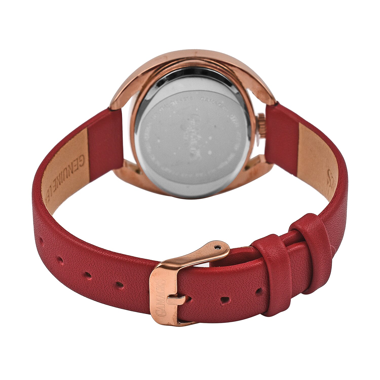 Gamages of London Gyre Diamond Swiss Quartz Movement Water Resistant Raspberry Dial   Watch in Stainless Steel - Rose Raspberry 7520146 6