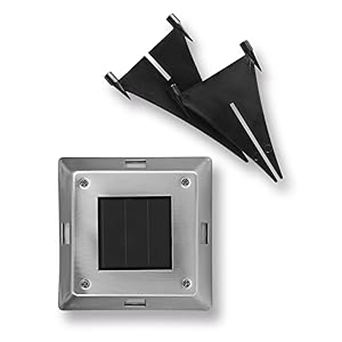 Maxxmee Solar Light Solar Lamp Set of 4 Stainless Steel IP44 Square - Black 7840097 0