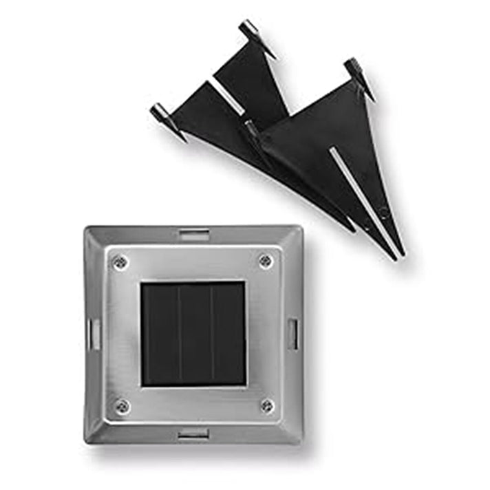 Maxxmee Solar Light Solar Lamp Set of 4 Stainless Steel IP44 Square - Black 7840097 1