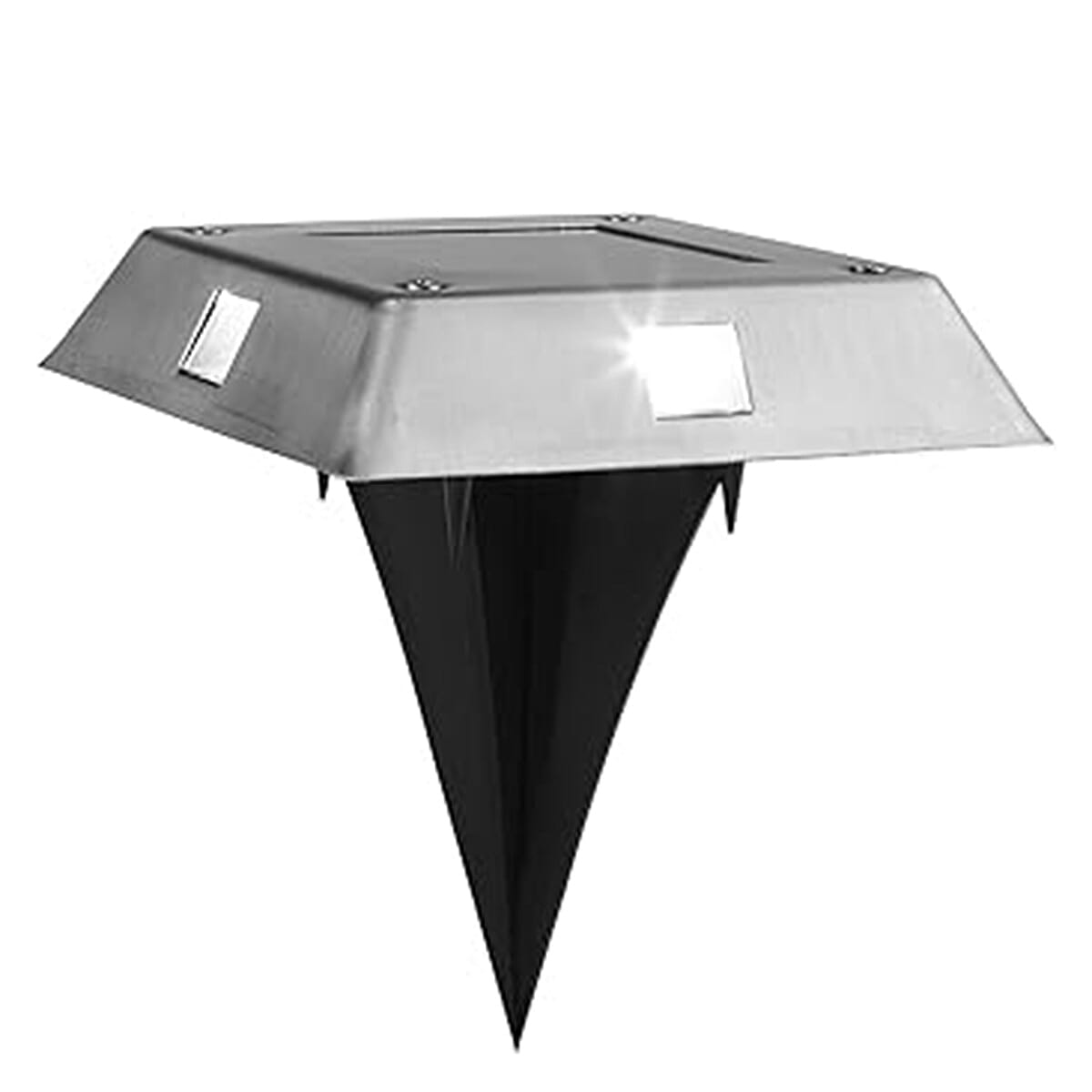 Maxxmee Solar Light Solar Lamp Set of 4 Stainless Steel IP44 Square - Black 7840097 1