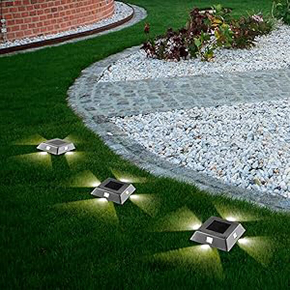 Maxxmee Solar Light Solar Lamp Set of 4 Stainless Steel IP44 Square - Black 7840097 2