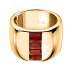 Garnet Cubic Zirconia Ring in Yellow Gold Plated 1.81 Ct.