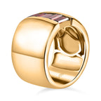 Garnet Cubic Zirconia Ring in Yellow Gold Plated 1.81 Ct.