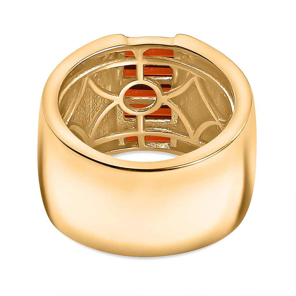 Garnet Cubic Zirconia Ring in Yellow Gold Plated 1.81 Ct.