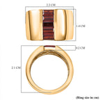 Garnet Cubic Zirconia Ring in Yellow Gold Plated 1.81 Ct.