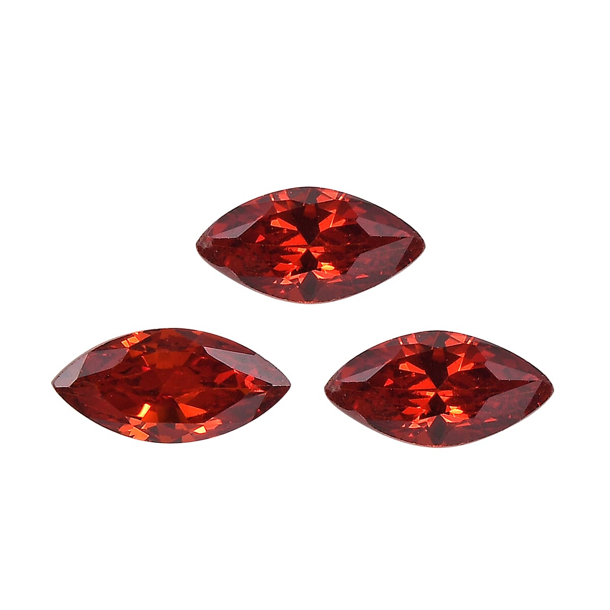 Set of 3 Garnet Cubic Zirconia Loose Gemstones in Marquee Shape 0.51 Ct. 8062444 0