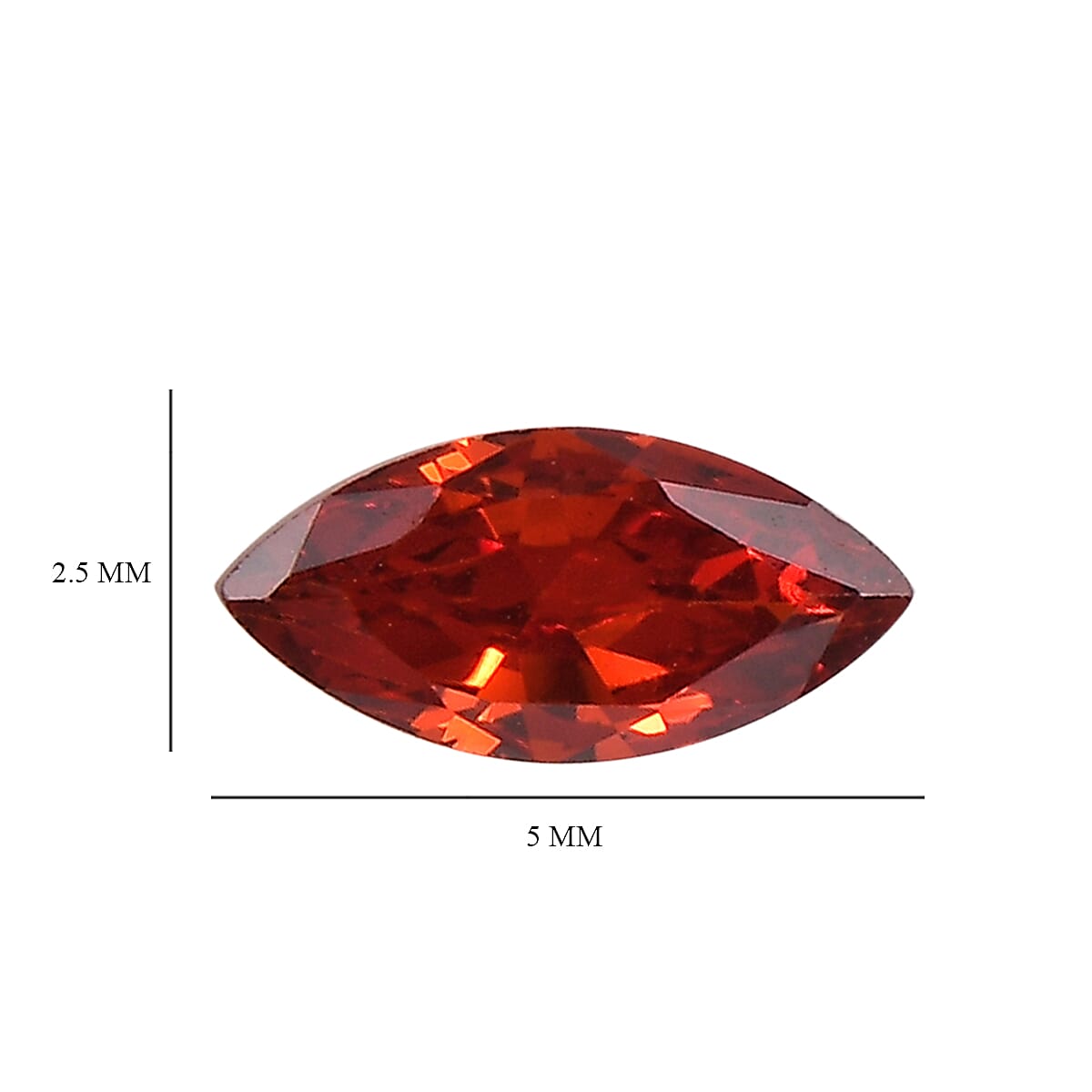 Set of 3 Garnet Cubic Zirconia Loose Gemstones in Marquee Shape 0.51 Ct. 8062444 5