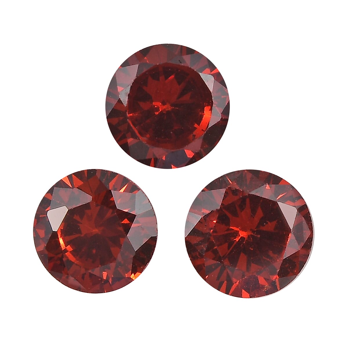 1.3 Ct. Set of 3 Garnet Cubic Zirconia Loose Gemstones in Round Shape 8062449 0