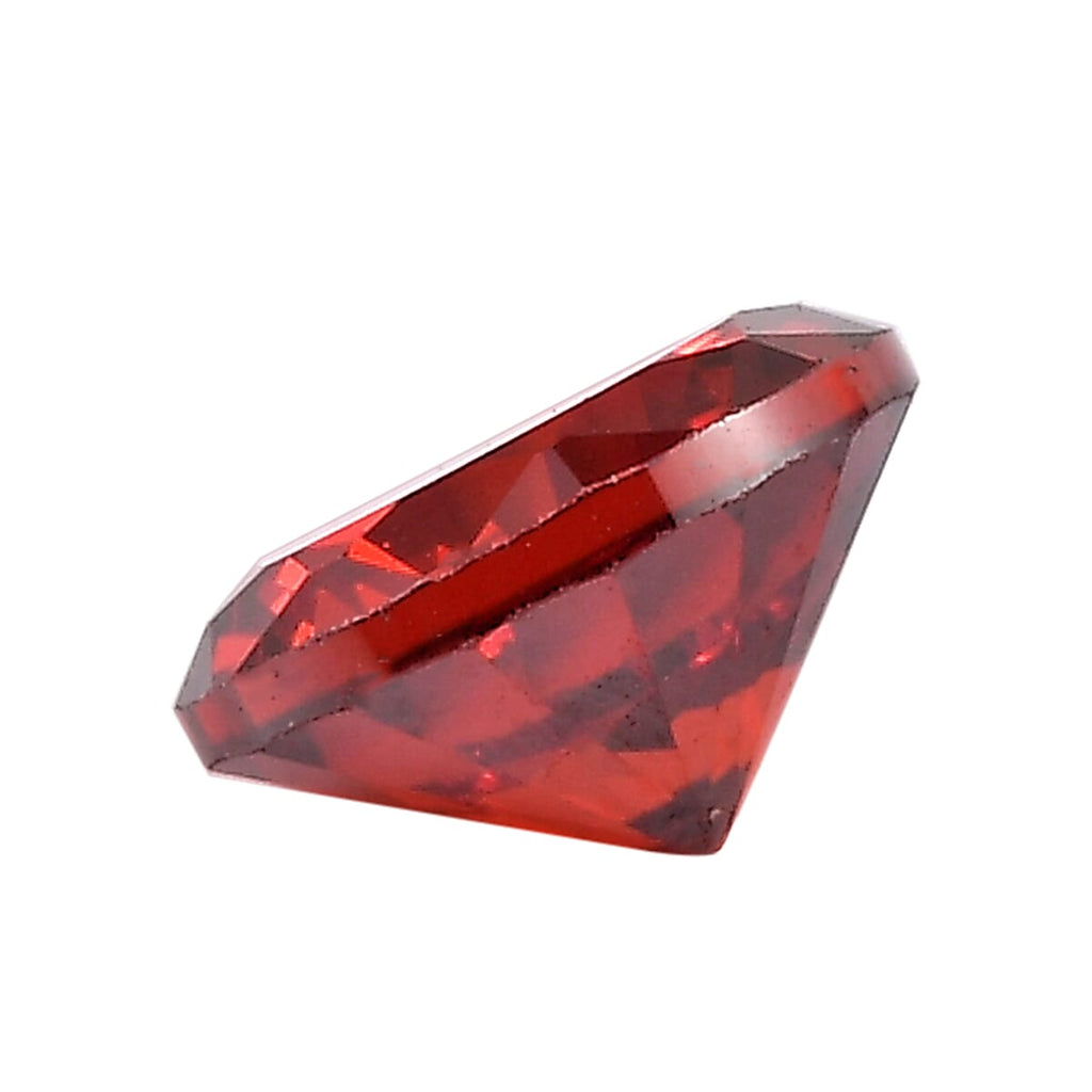 Garnet Cubic Zirconia Round Shape Gemstone 1.3 Ct.