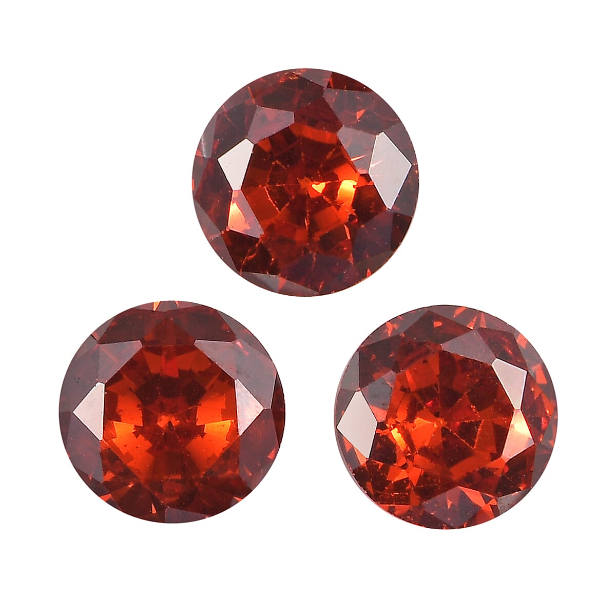 Set of 3 Garnet Cubic Zirconia Loose Gemstones in Round Shape 2.47 Ct. 8062450 0