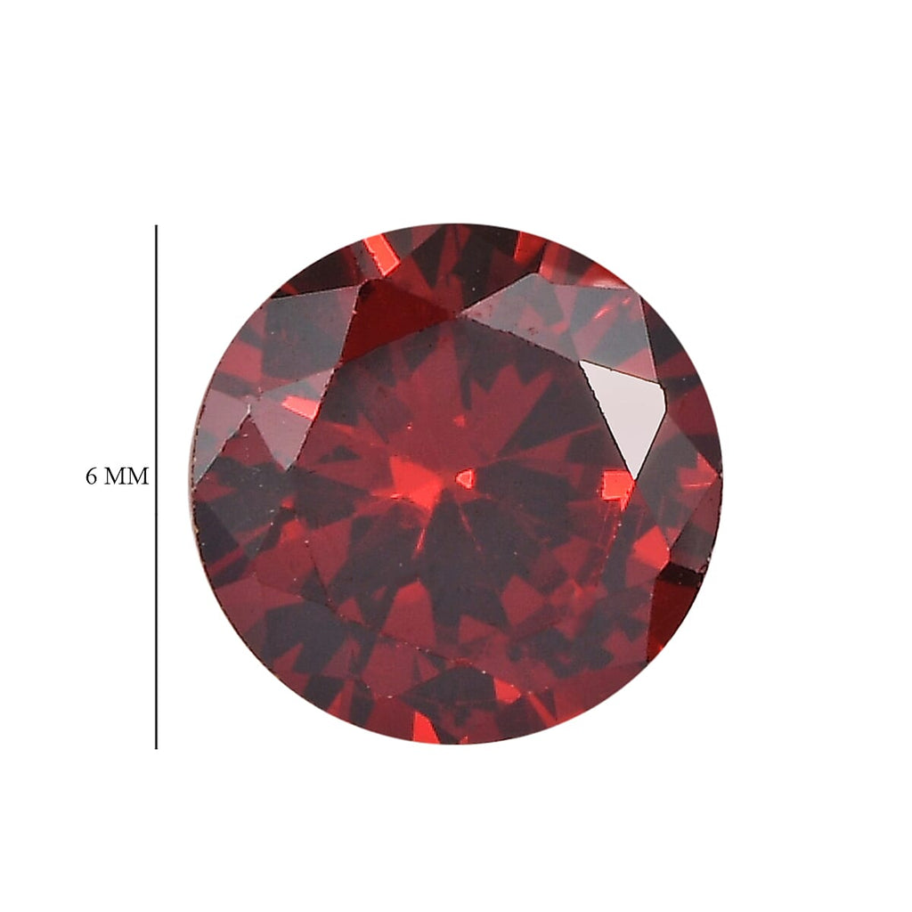 Garnet Cubic Zirconia Round Shape Gemstone 3.89 Ct.