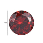 Garnet Cubic Zirconia Round Shape Gemstone 3.89 Ct.