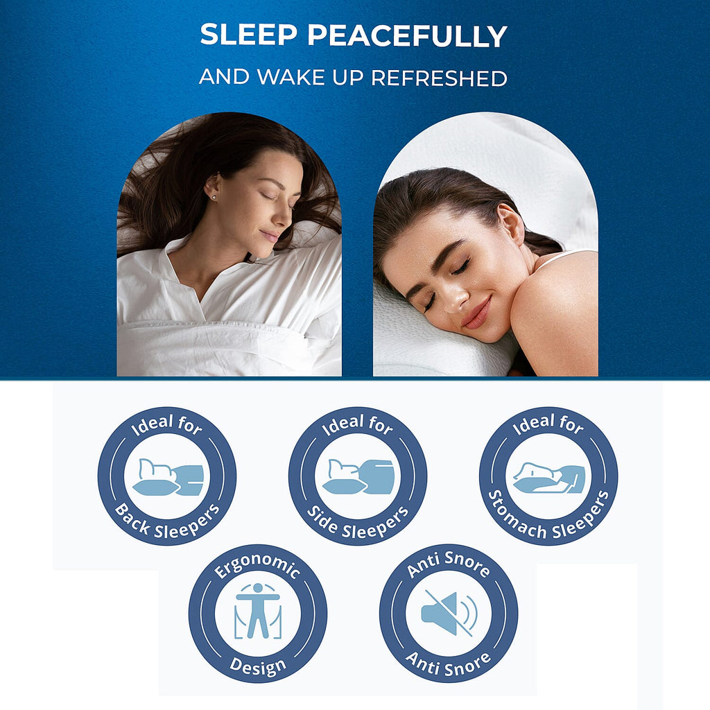 Cooling Gel Memory Foam Pillow with Bamboo Cover (Size 50x30x10 cm) - White