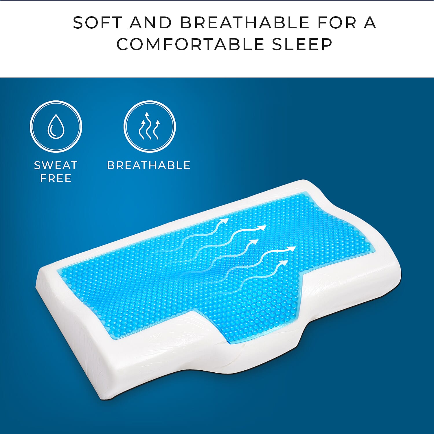 Gel Memory Foam Pillow with Bamboo Cover (Size 50x30x10 cm) - White 7210929 6