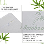 Cooling Gel Memory Foam Pillow with Bamboo Cover (Size 50x30x10 cm) - White
