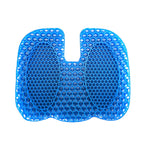 Gel Seat Cushion with Unique Honeycomb Gel Cooling Structure(Size 45x35 cm) - Black - Blue
