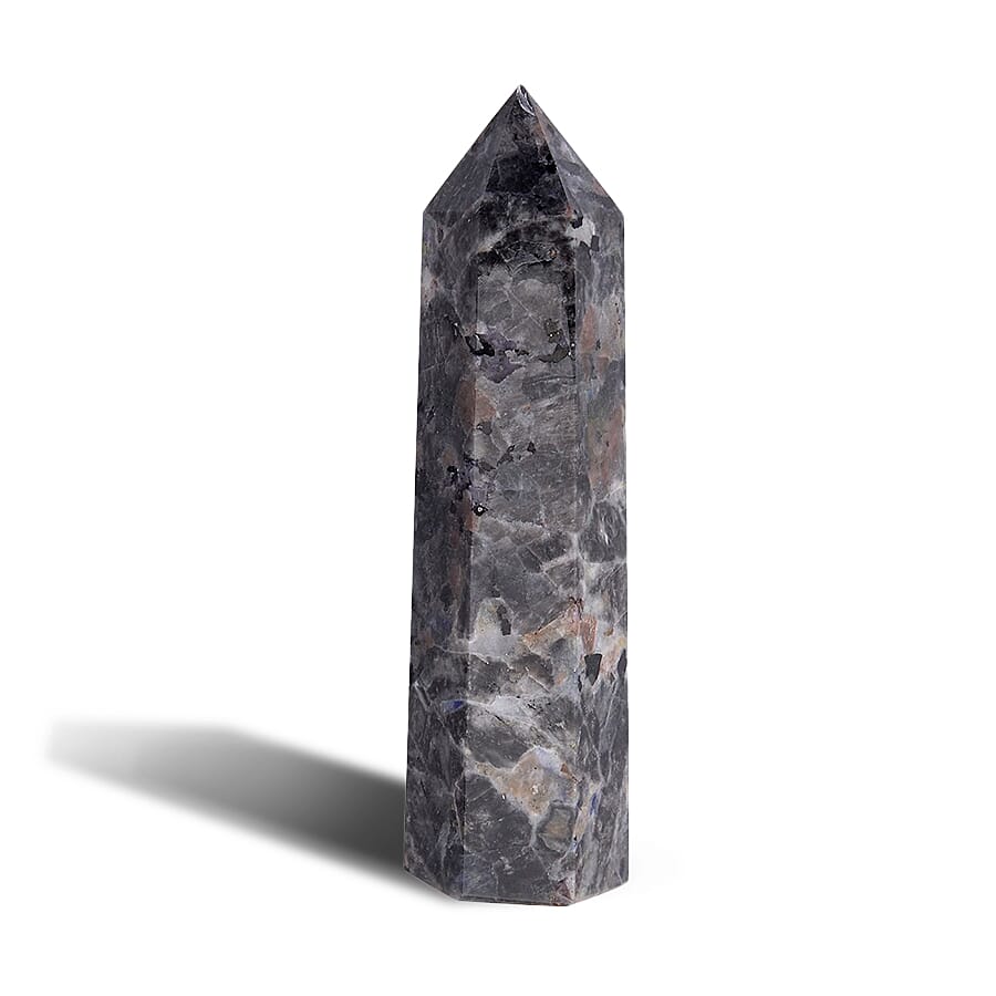 Gem Treasures - Pointed Yooperlite Tower (Size 9x2x2 Cm) - Grey 7170364 0