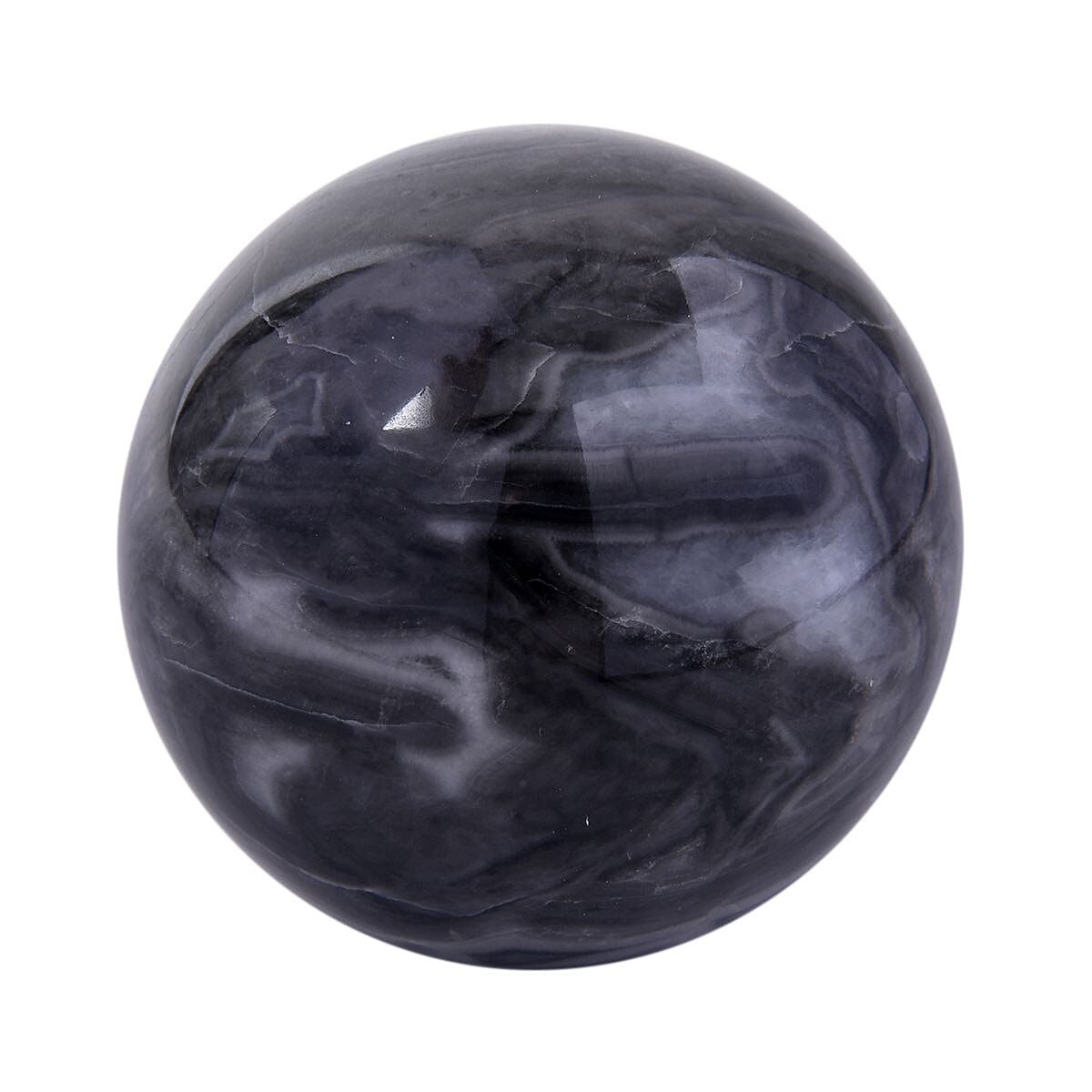 Gem Treasures - Round Black-Grey Marble (Size 5x6 Cm) 1200-1460 Ct. 7171034 3