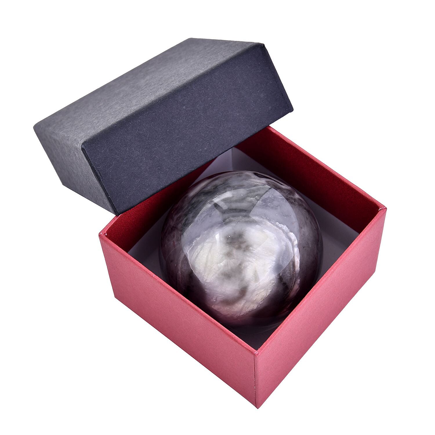 Gem Treasures - Round Black-Grey Marble (Size 5x6 Cm) 1200-1460 Ct. 7171034 4