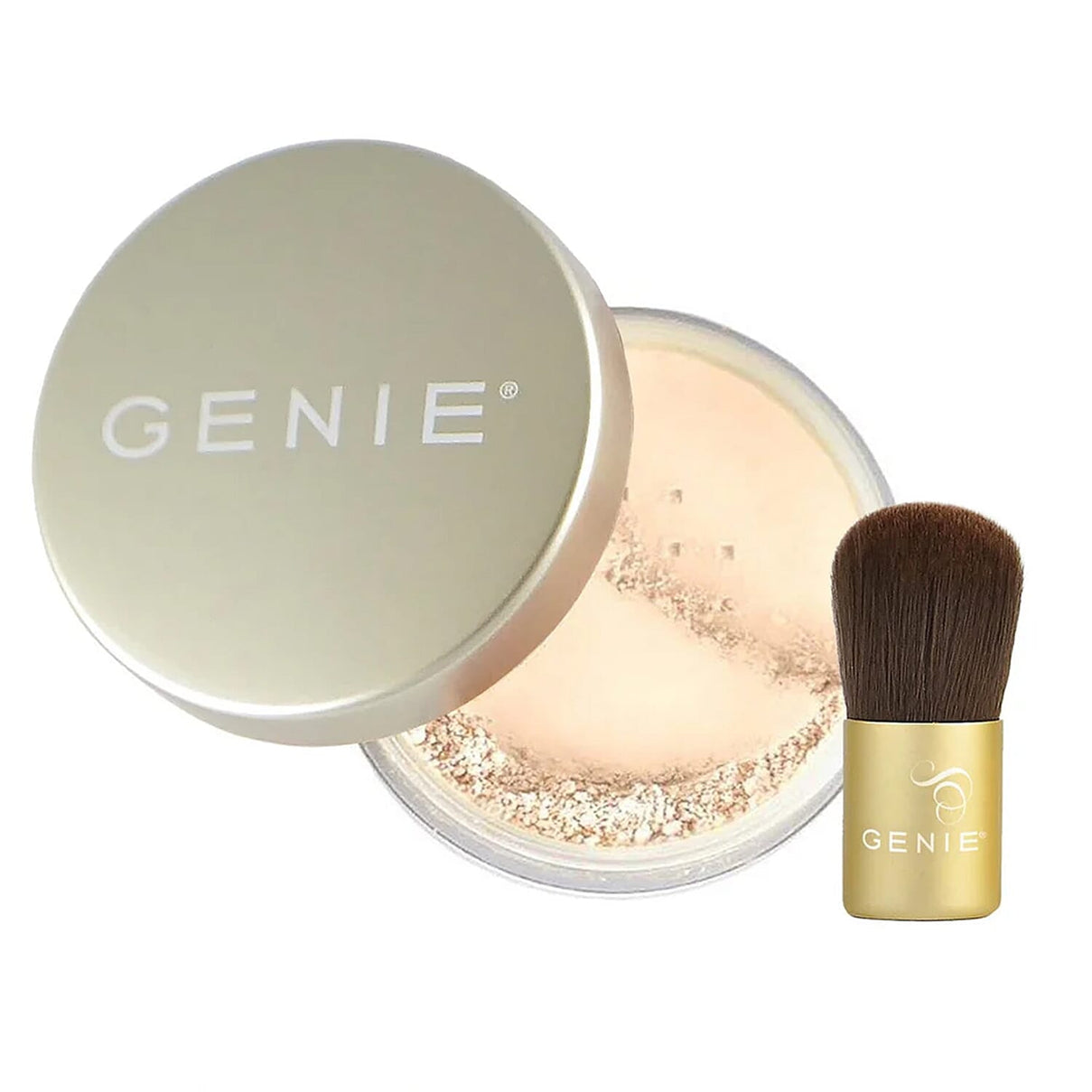 Genie Nutratanicals Mineral Foundation with Small Kabuki Brush - Light 7951167 0