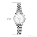 GENOA TIME V2 Miyota 2115 Quartz 3ATM WR Dragon Pattern & Crystal Dial & Silver Case Mens Watch with Silver Stainless Steel Strap