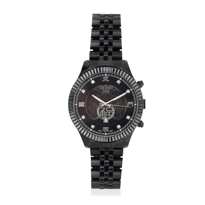 GENOA TIME V2 Miyota 2115 Quartz 3ATM WR Dragon Pattern &amp; Crystal Dial &amp; Silver Case Mens Watch with Silver Stainless Steel Strap 8376686 1