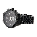 GENOA TIME V2 Miyota 2115 Quartz 3ATM WR Dragon Pattern & Crystal Dial & Black Case Mens Watch with Black Stainless Steel Strap
