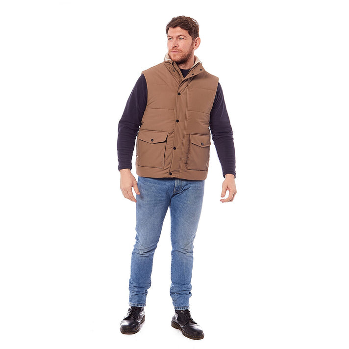 Gents Logan Warm Padded Multi Pocket Gilet (Size M) - Tan 7724467 1