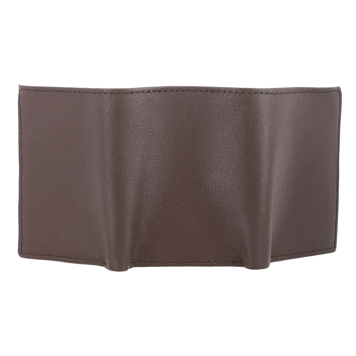 100% Genuine Leather Triflod Fold Men Wallet (RFID Protected) - Brown 7133281 2