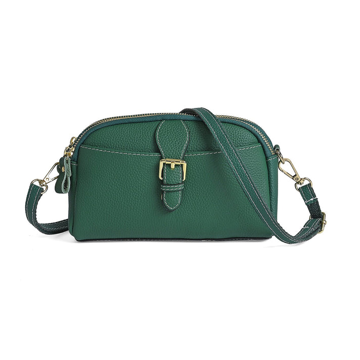 Genuine Leather Classic Crossbody Bag - Green 8040396 2