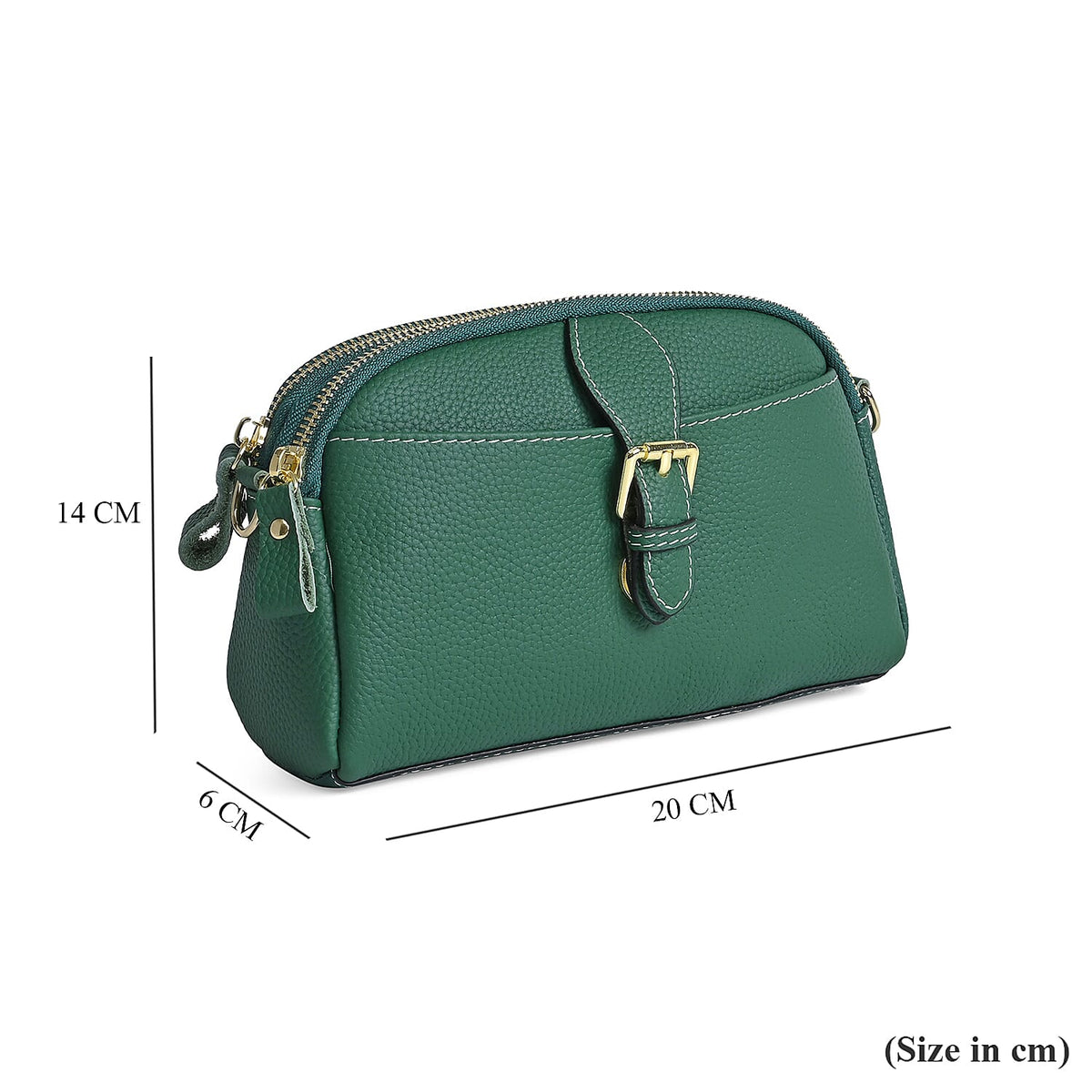 Genuine Leather Classic Crossbody Bag - Green 8040396 9