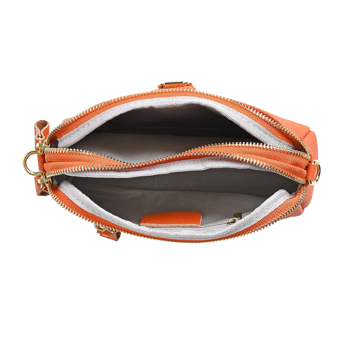 Genuine Leather Classic Crossbody Bag - Orange 8040398 9