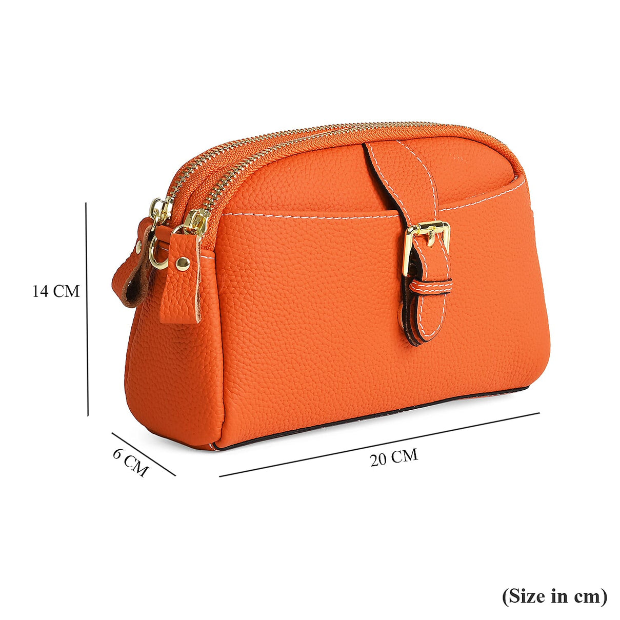 Genuine Leather Classic Crossbody Bag - Orange 8040398 10