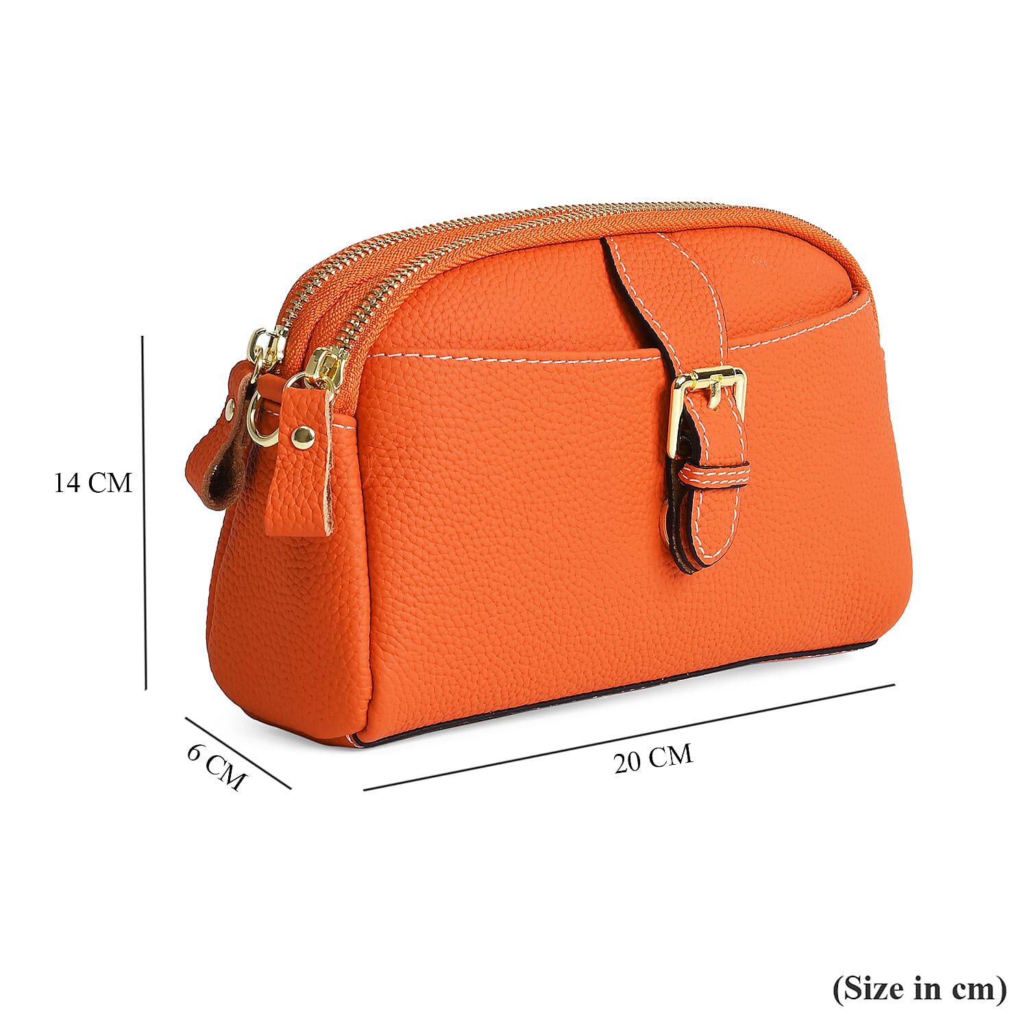 Genuine Leather Classic Crossbody Bag - Orange 8040398 10