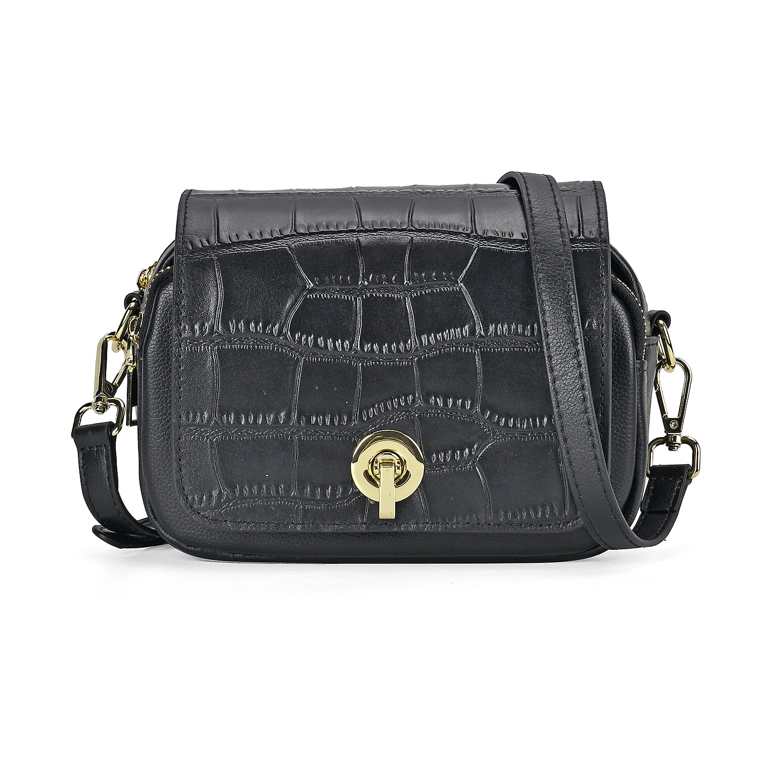 Sencilez Of Barcelona Genuine Leather Croc Embossed Crossbody Bag 7730327 0