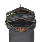 Sencilez Of Barcelona 100% Genuine Leather Croc Emobossed Crossbody Bag - Black