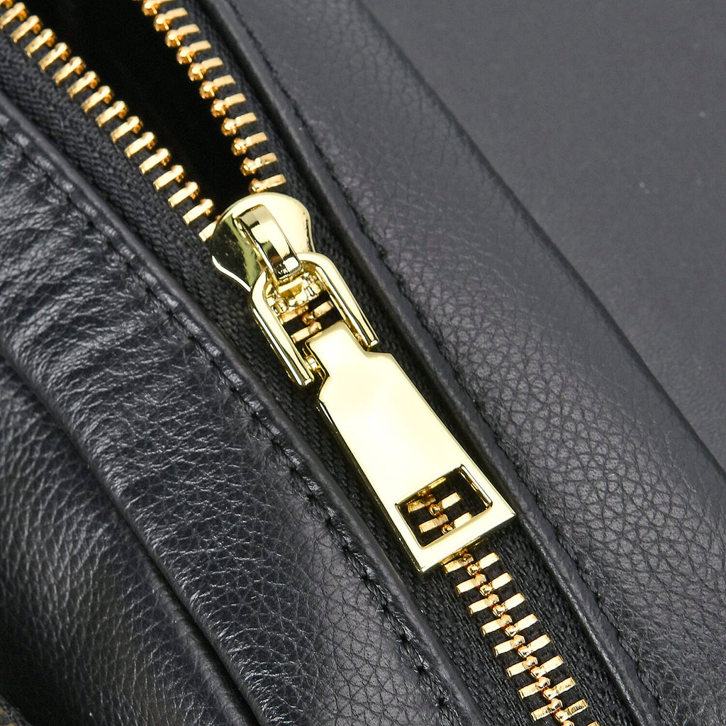Sencilez Of Barcelona 100% Genuine Leather Croc Emobossed Crossbody Bag - Black