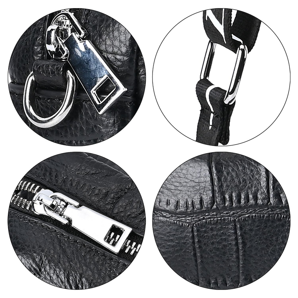100% Genuine Leather Croc Emobossed Crossbody Bag With LOVE lettering Long Shoulder Strap - Black 7625315 3
