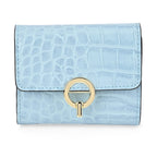RFID Protected Genuine Leather Croco Embossed Wallet - Light Blue