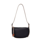 Genuine Leather Crossbody Bag - Black